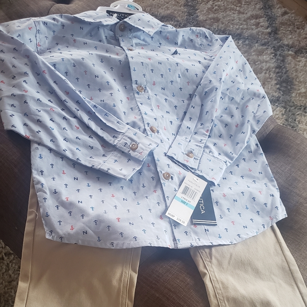 Nautica 2 piece anchor set boys 5  NEW